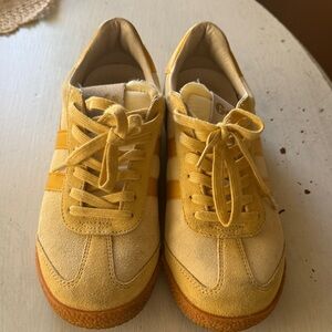Gola Beige and Mustard Sneakers with Brown Sole